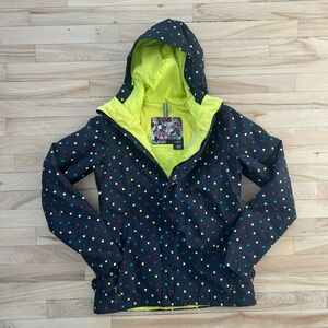 Burton DRYRIDE Snowboard Jacket Small Waterproof Ski Retro Print